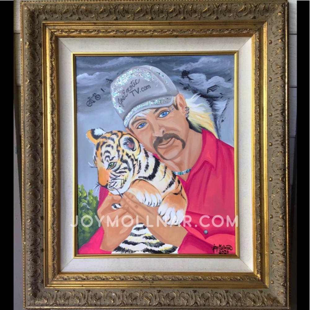 Handpainted portrait of Joe Exotic.